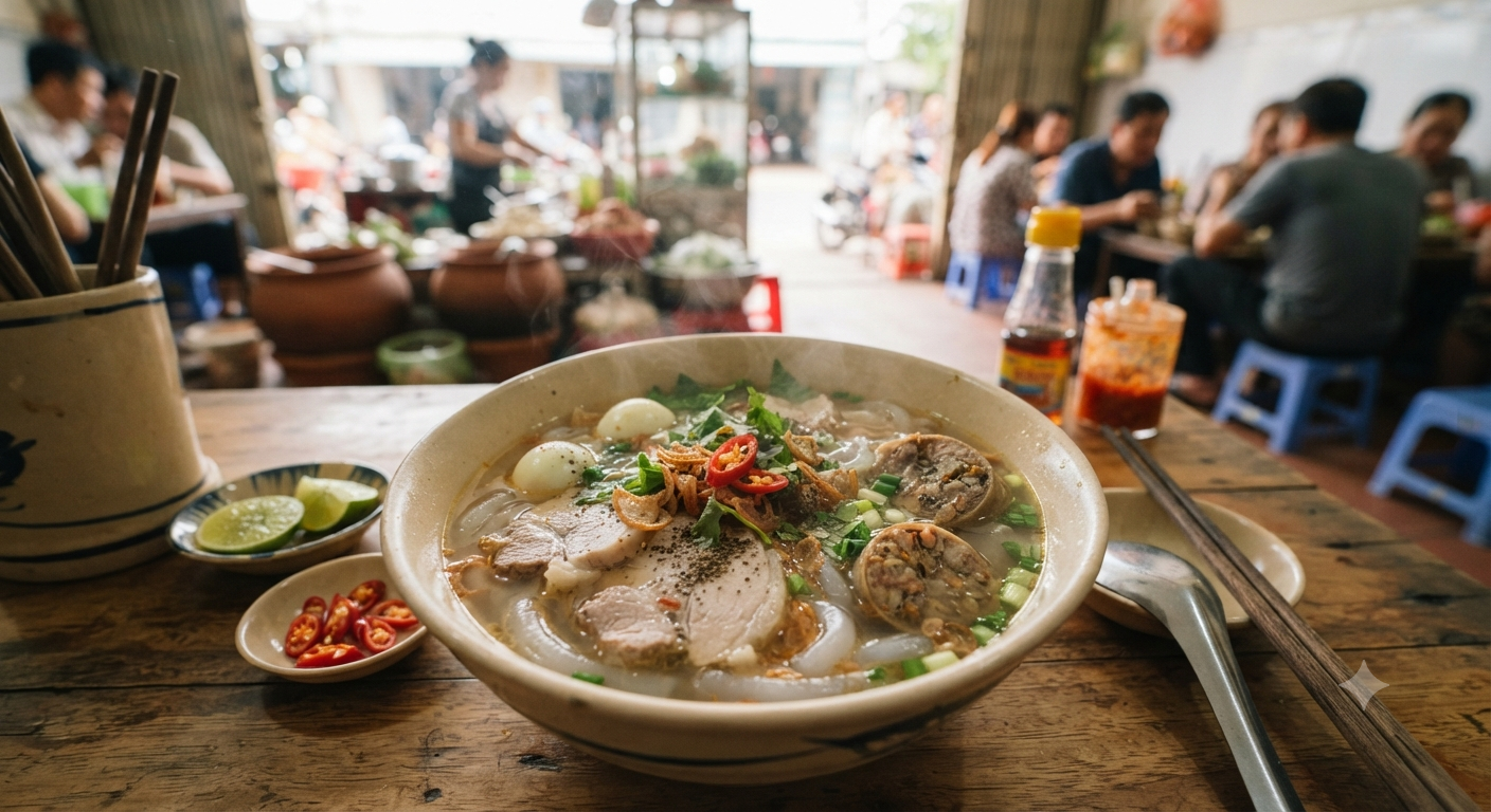 Phân tích chi tiết các yếu tố tạo nên sức hút của tô bánh canh dồi trường